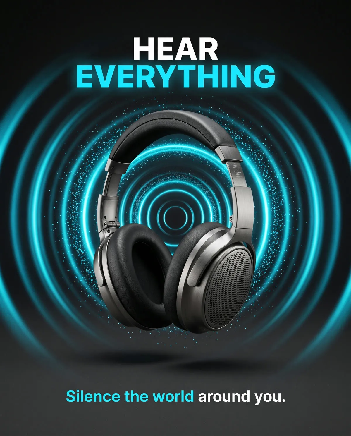 Hear Everything headphones poster