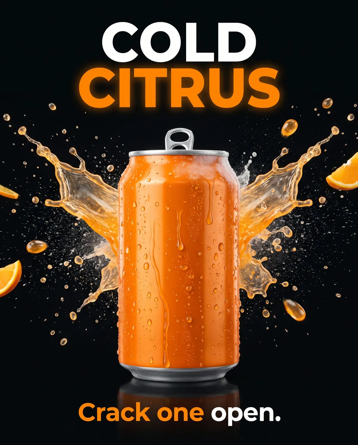 Cold Citrus drink can poster